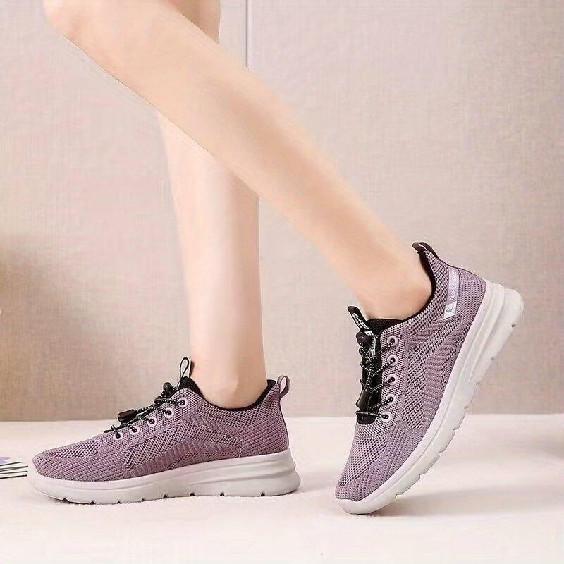 Women's Breathable Mesh Sneakers Lace Up Running Shoes Lightweight Tennis Shoes
