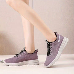 Women's Breathable Mesh Sneakers Lace Up Running Shoes Lightweight Tennis Shoes