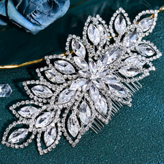 Bridal haircomb with sparkling leaves Wedding Prom Pageant Hairpin