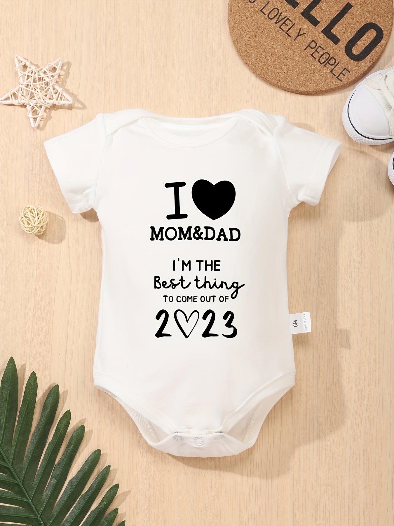 Cute Cartoon Pattern Baby Boys Short Sleeve Onesie