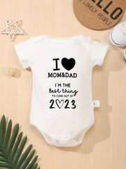 Cute Cartoon Pattern Baby Boys Short Sleeve Onesie