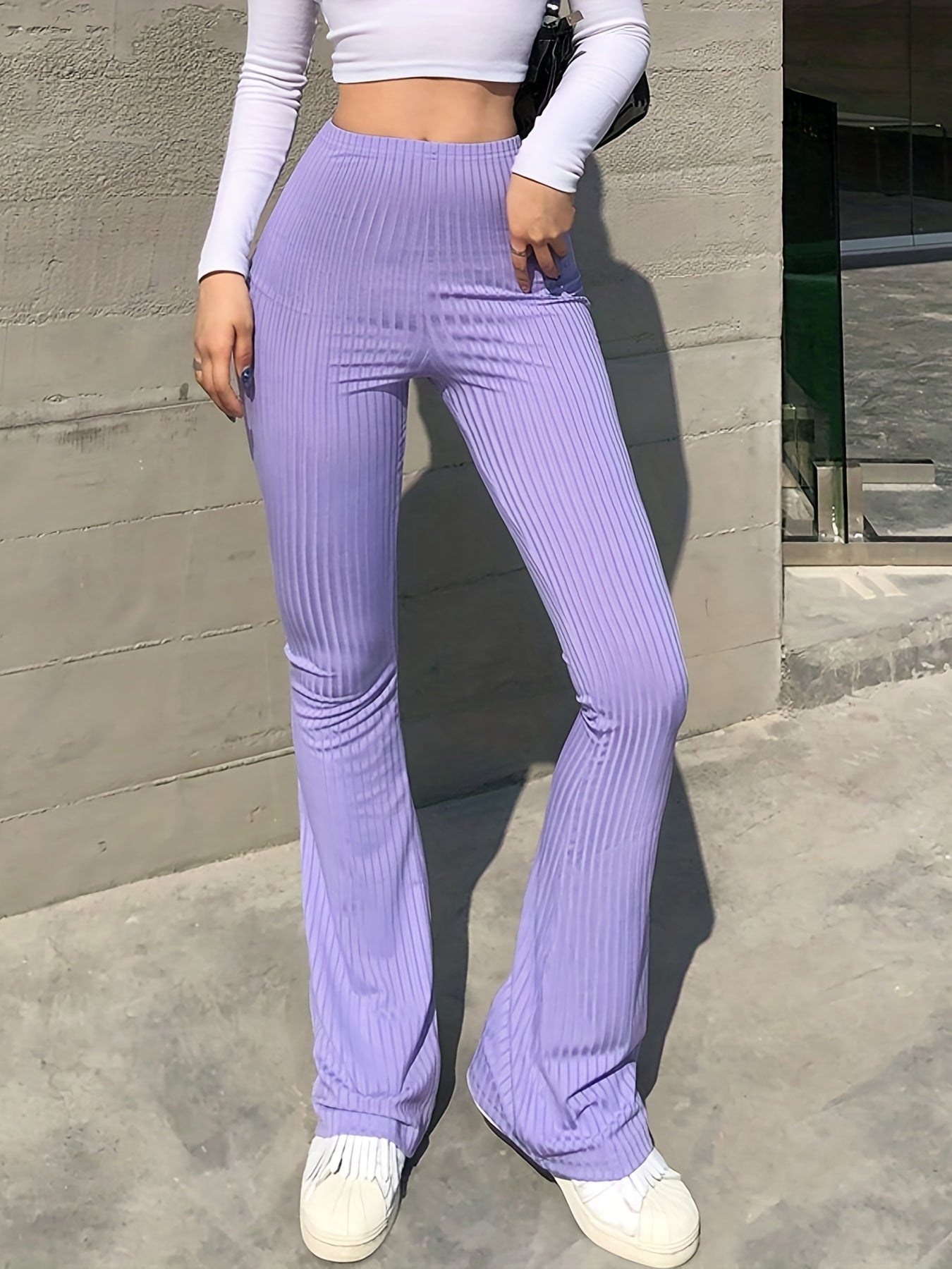 High Waist Flared Leg Pants for Women