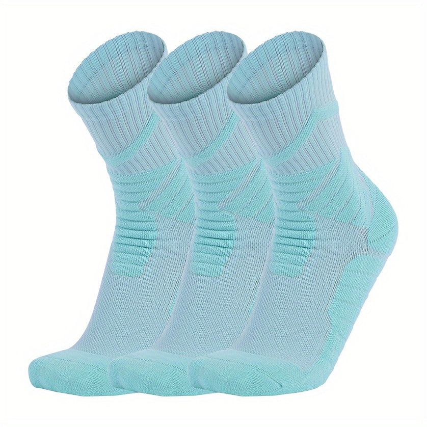 3 Pairs Thickened Non slip Basketball Crew Socks