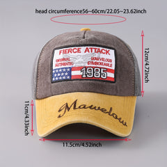 US Flag Embroidered Print Adjustable Baseball Cap for Outdoor Sport