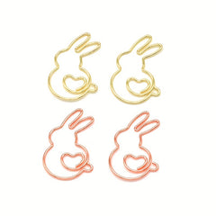 10pcs Rabbit Heart Paper Clip Bookmarks for Students