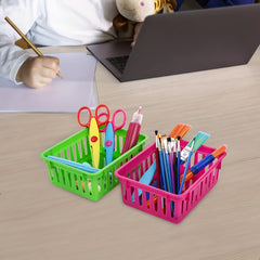6pcs Colorful Classroom Storage Basket for Pencils and Stationery
