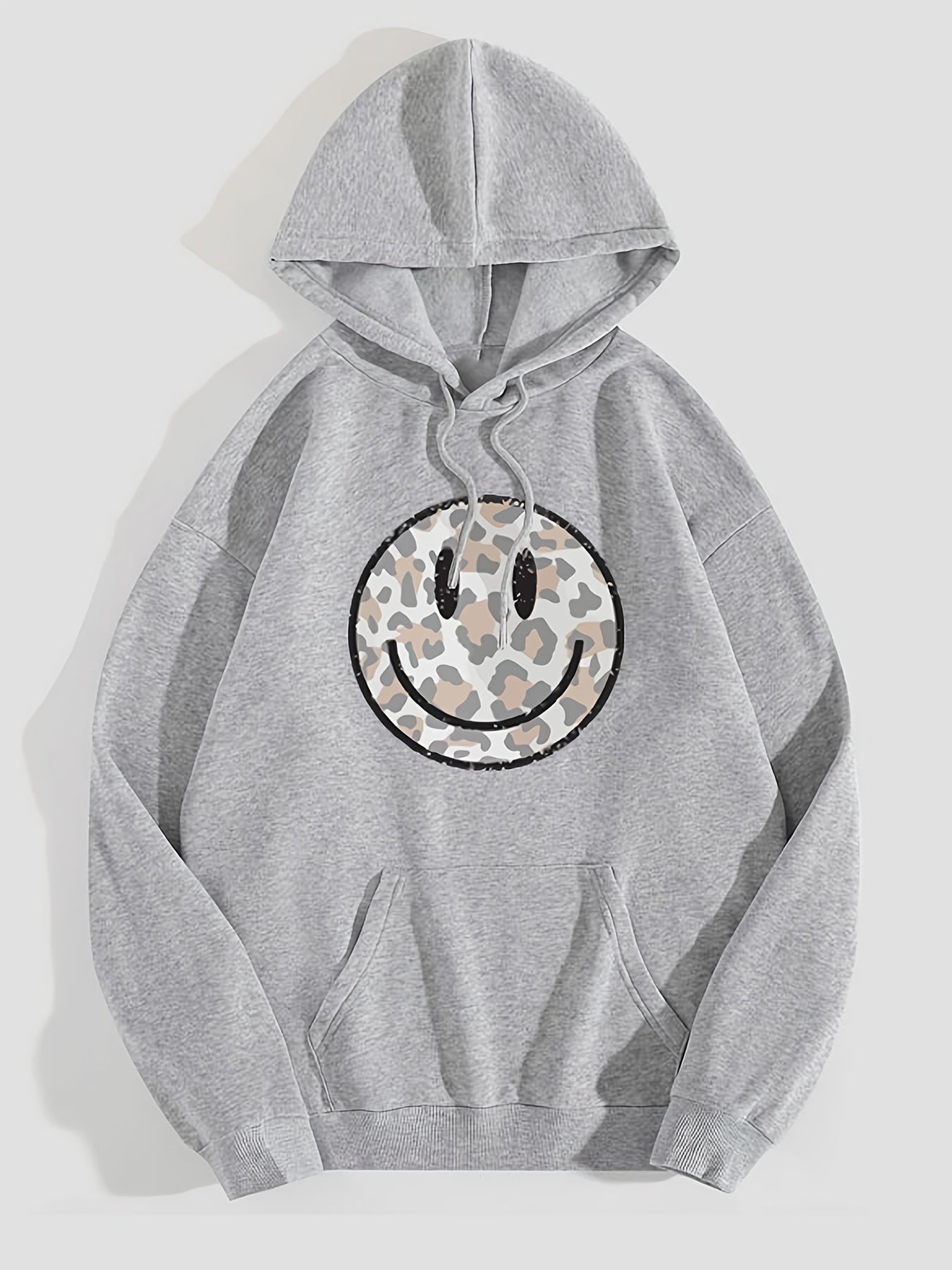 Leopard Print Hoodie with Kangaroo Pocket for Women