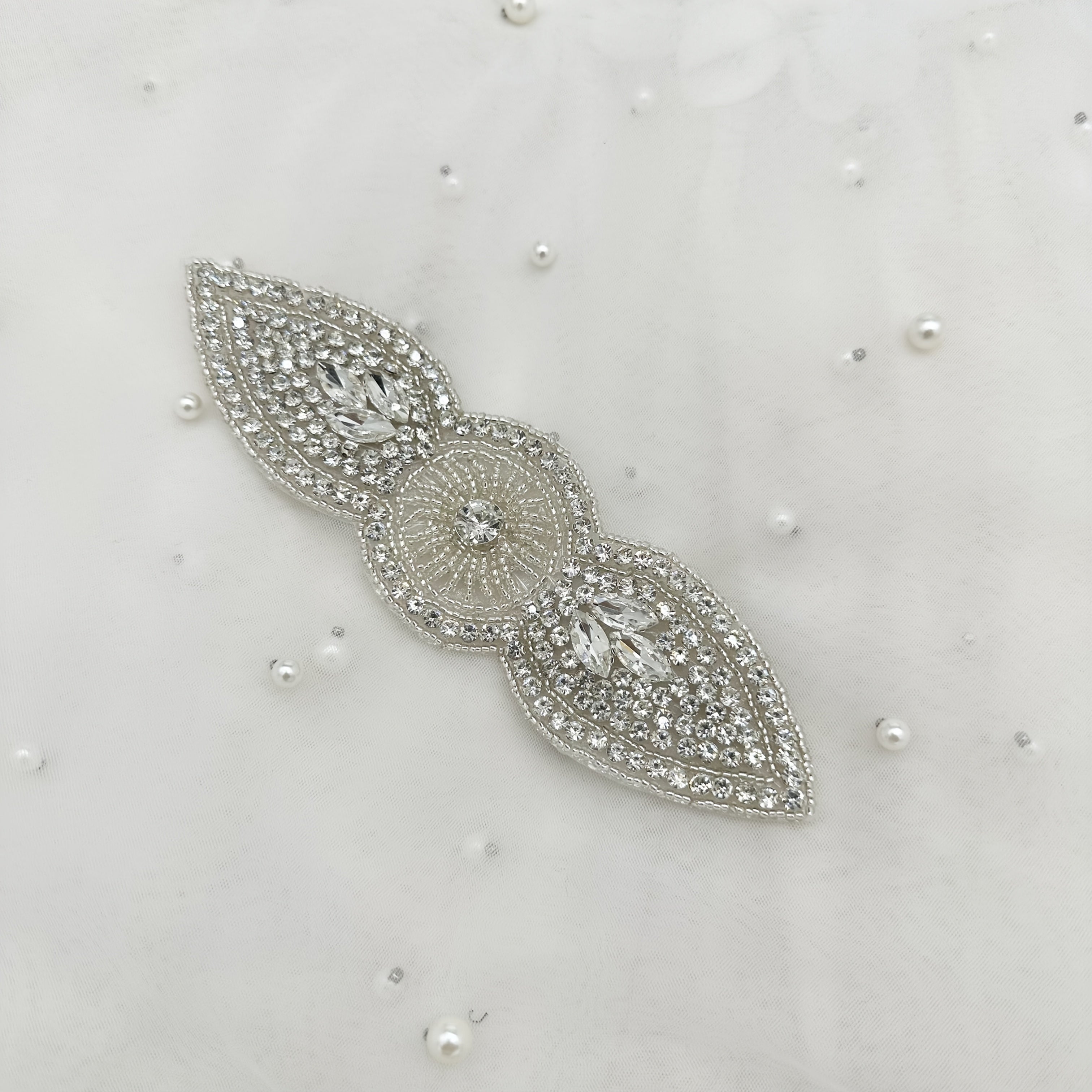 Irregular Glass Bead Bridal Headband Wedding Waist Cincher