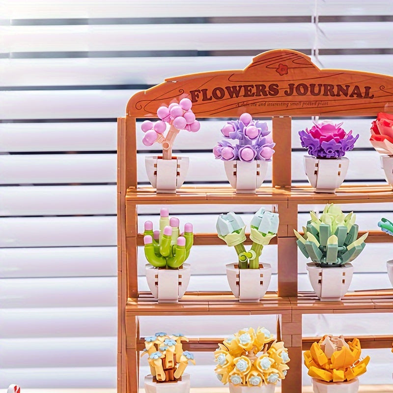 Eternal Flower Building Blocks Potted Succulent Mini DIY Model Toys