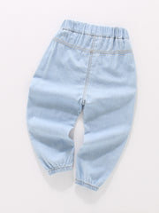 Boys Casual Denim Jeans Elastic Waist