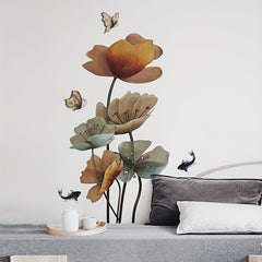Chinese Style Lotus Carp Wall Sticker, Home Decoration, Waterproof, Removable