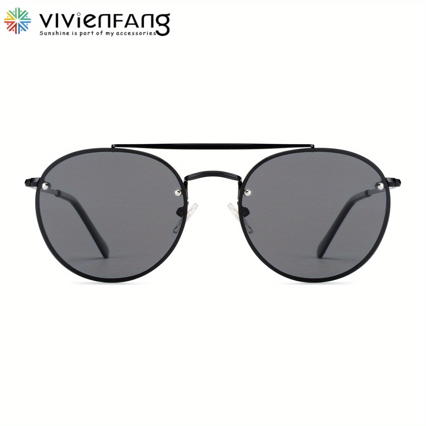 VIVIENFANG Round Polarized Aviator Sunglasses For Men UV Protection