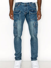 Men's Distressed Denim Pants Tapered Fit
