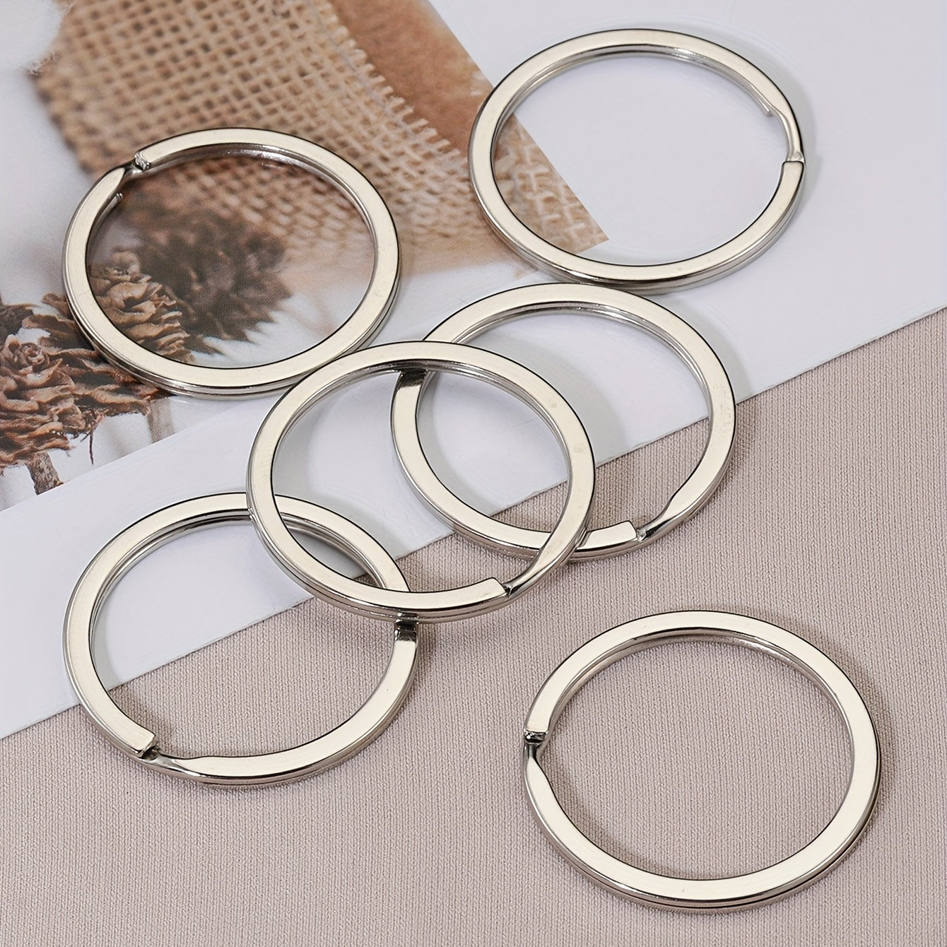 20pcs Stainless Steel Key Rings for Keychain DIY 20-35mm