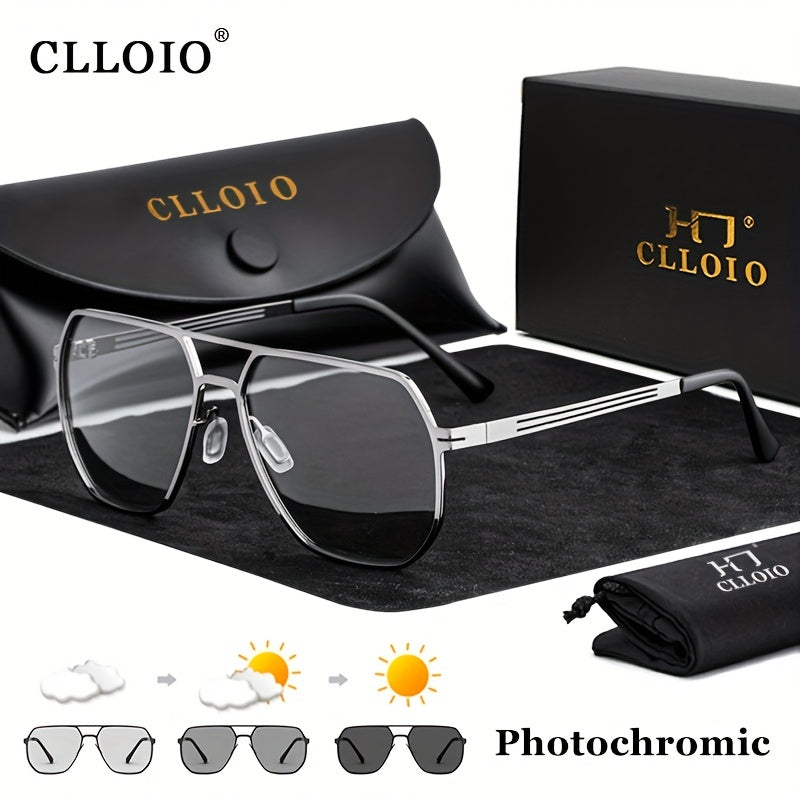 CLLOIO Men's High Photochromic Polarized Sunglasses Anti-glare Driving Glasses