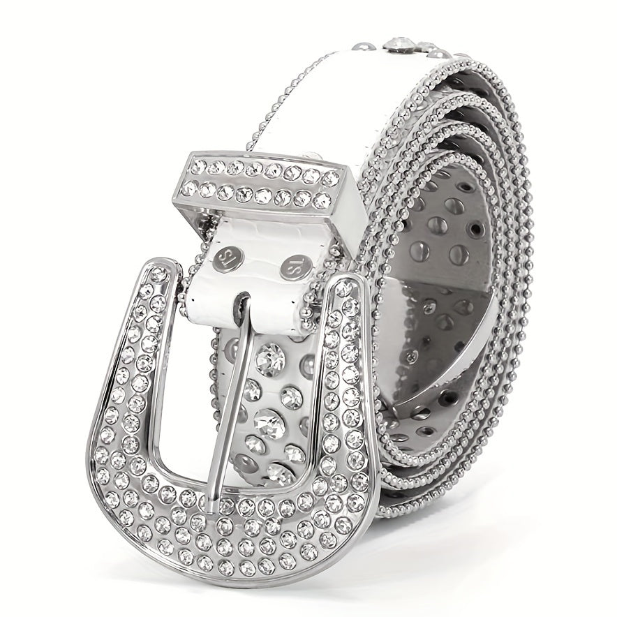 Sparkle Studded Rhinestone Cowboy Belt for Jeans Dress