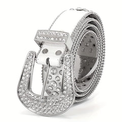 Sparkle Studded Rhinestone Cowboy Belt for Jeans Dress