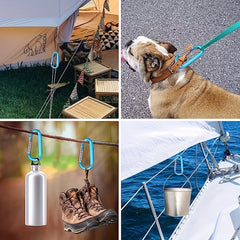 6pcs D Ring Secure Carabiners for Camping Tent Backpack Keychain