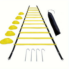 Agility Ladder Set 12 Rungs 12 Cones 4 Stakes Carry Bag