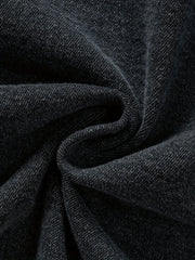 Men's Slim Denim Jacket Casual Crew Neck Top