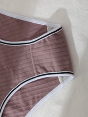 5pcs Letter Print Sports Panties Comfy & Breathable Women's Lingerie