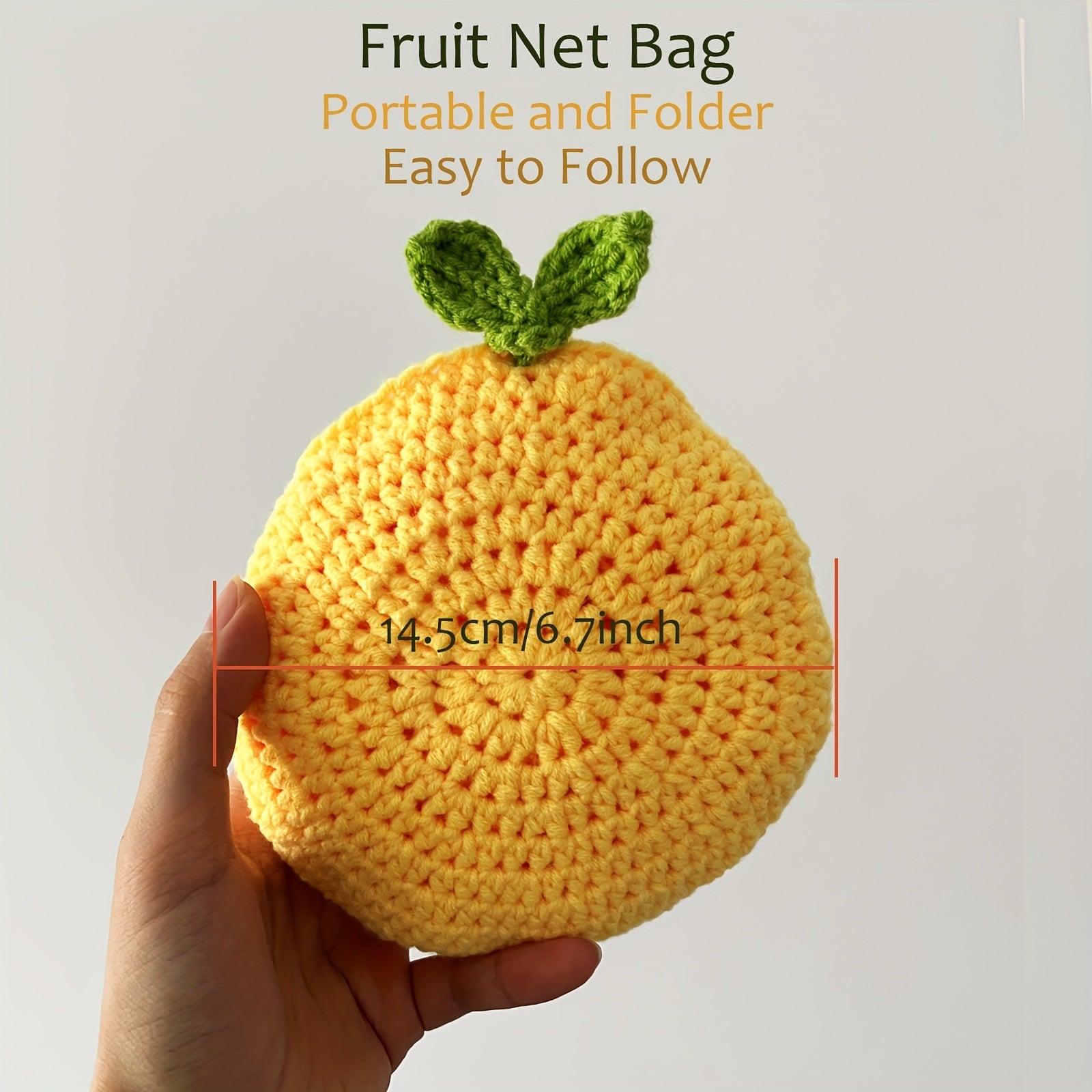 Crochet Grocery Bag Kit - Fruit & Veg Mesh Tote - DIY Instructions & Tools