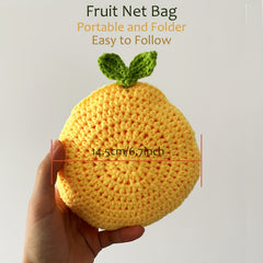 Crochet Grocery Bag Kit - Fruit & Veg Mesh Tote - DIY Instructions & Tools