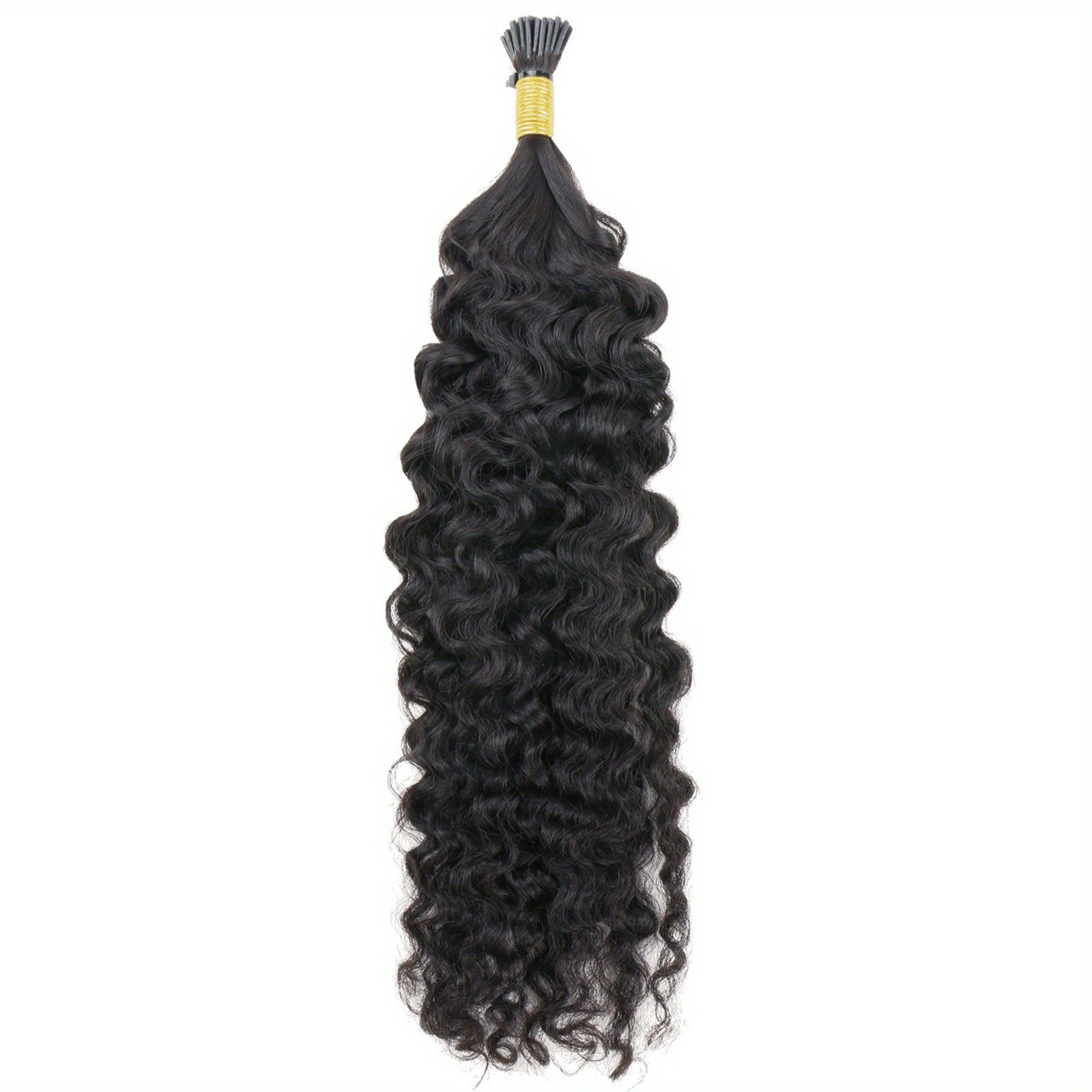 50g Natural Deep Curly I Tip Hair Extensions Brazilian Human Hair 45-72-66-04 Cm