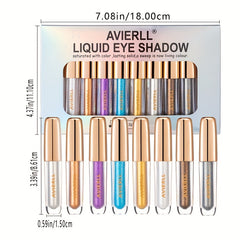 AVIERLL 8 Liquid Eyeshadow Set Brown Glitter Eye Shadow Stick Kit