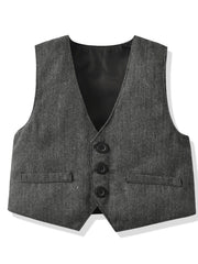 Boys Gentleman Outfit Button Up Shirt Pant Vest
