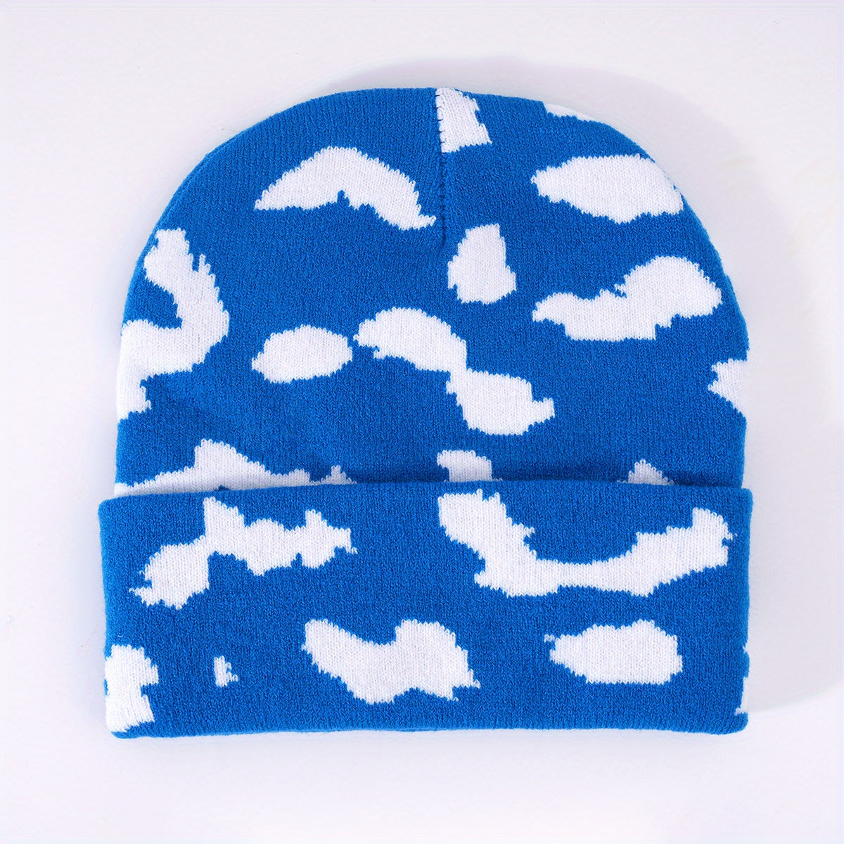 Men's Cloud Print Woolen Hat Warm Knitted Winter Headgear