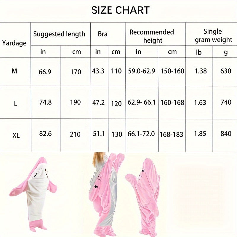 Shark Wearable Blanket Soft Flannel Sleeping Bag for Camping