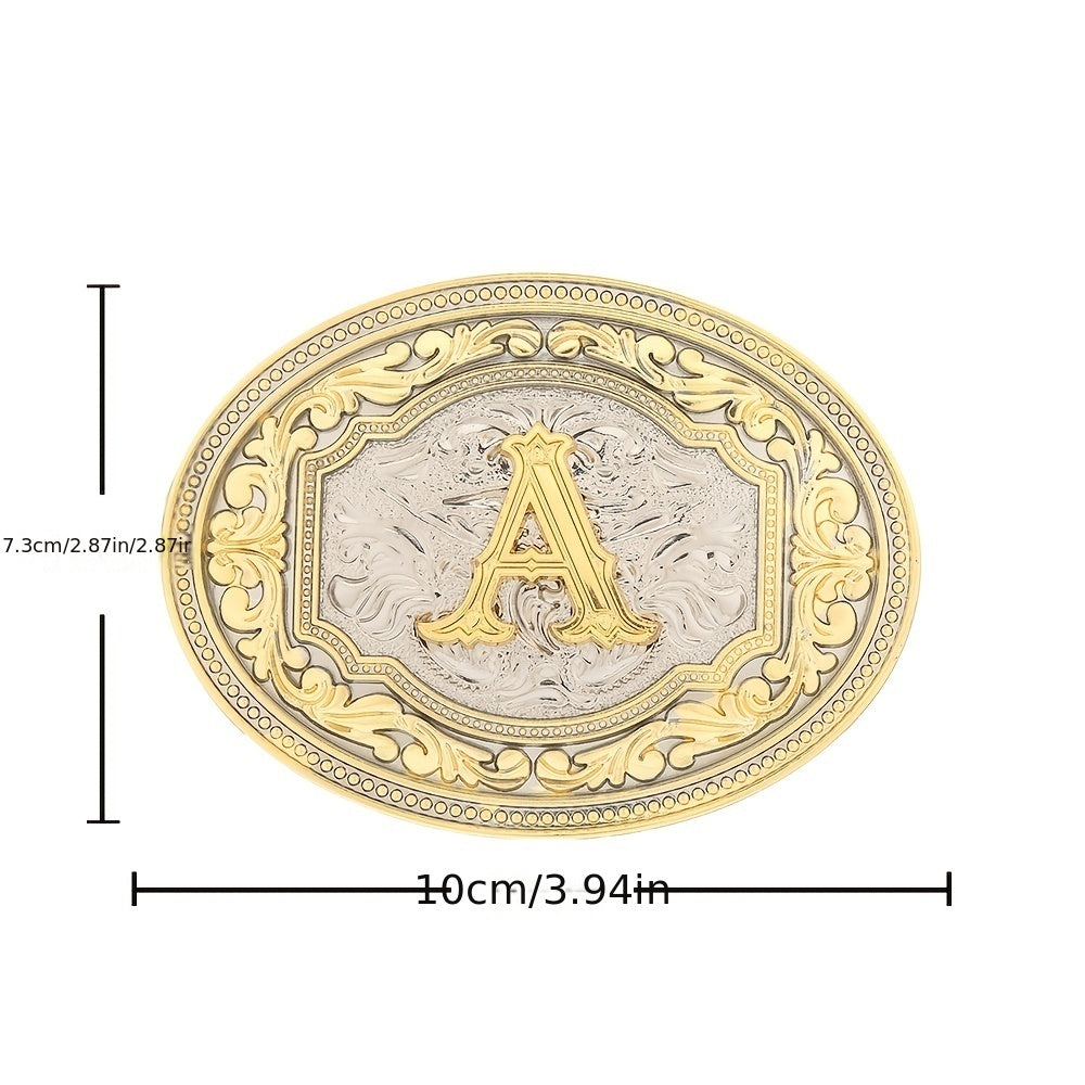 Embossed Letter Belt Buckle for Men