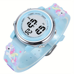 Cartoon Unicorn Waterproof Electronic Watch for Kids