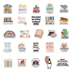 50pcs Cartoon Book Stickers Waterproof Vinyl for Water Bottles Laptops Phones