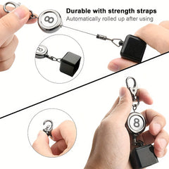 Pool Chalk Holder Billiard Chalk Pocket Cue Bag Clip Retractable Key Ring