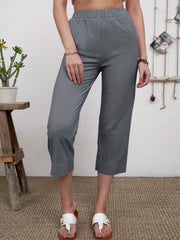 High Waist Cropped Pants for Summer & Spring