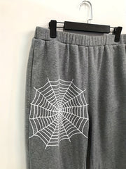 Women's Plus Spider & Spider Web Print Hooded Sweatshirt & Joggers Set