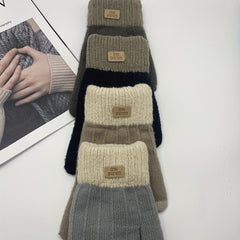 Winter Knitted Velvet Warm Gloves for Men and Women