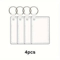 10pcs Double Sided Sublimation PU Key Chains Heat Transfer Blank Rectangle Keych