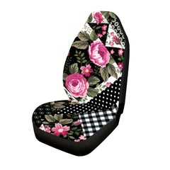 Stylish Rose Print Universal Seat Cover for Car Interior Upgrade