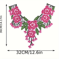 3D Collar Flower Lace Fabric Applique for DIY Lady Dress