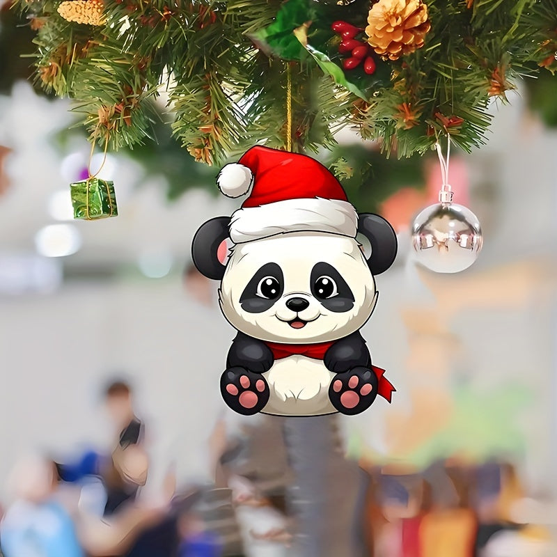 Panda Acrylic Phone Pendant Christmas Tree Decoration