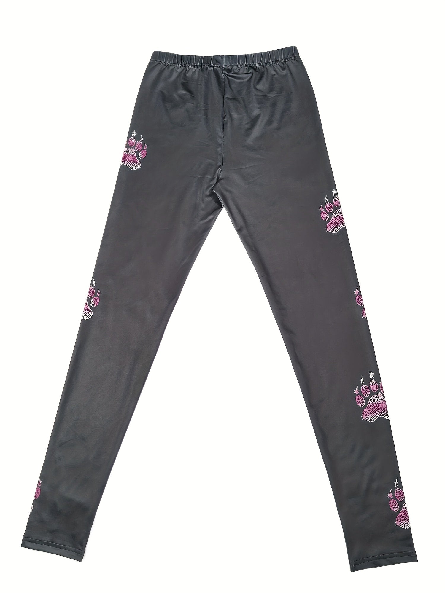 Paw Print High Waist Leggings Skinny Leggings For All Season Women's Clothing