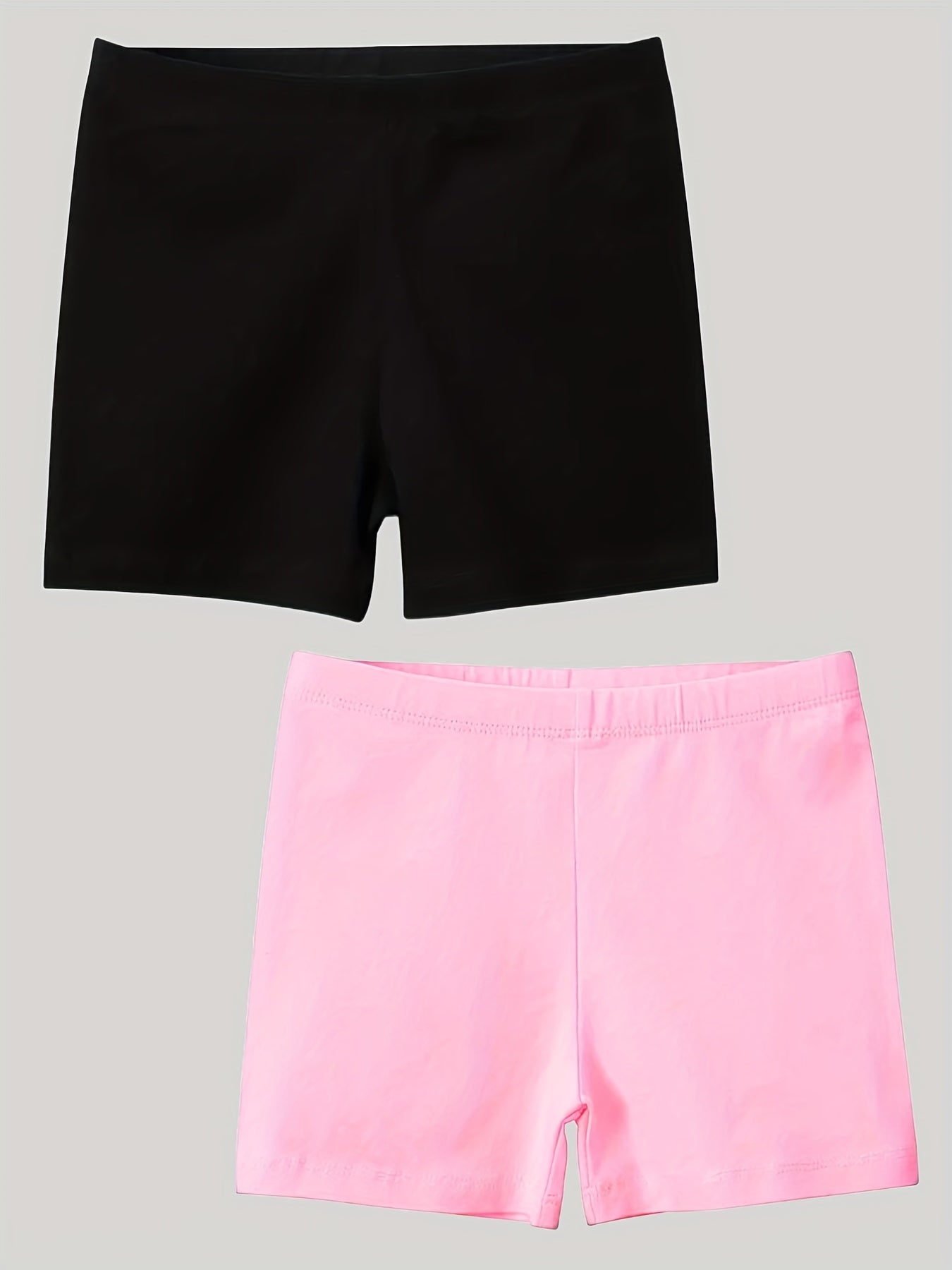 2pcs Girls Classic Elastic Waist Shorts Leggings for Spring Summer