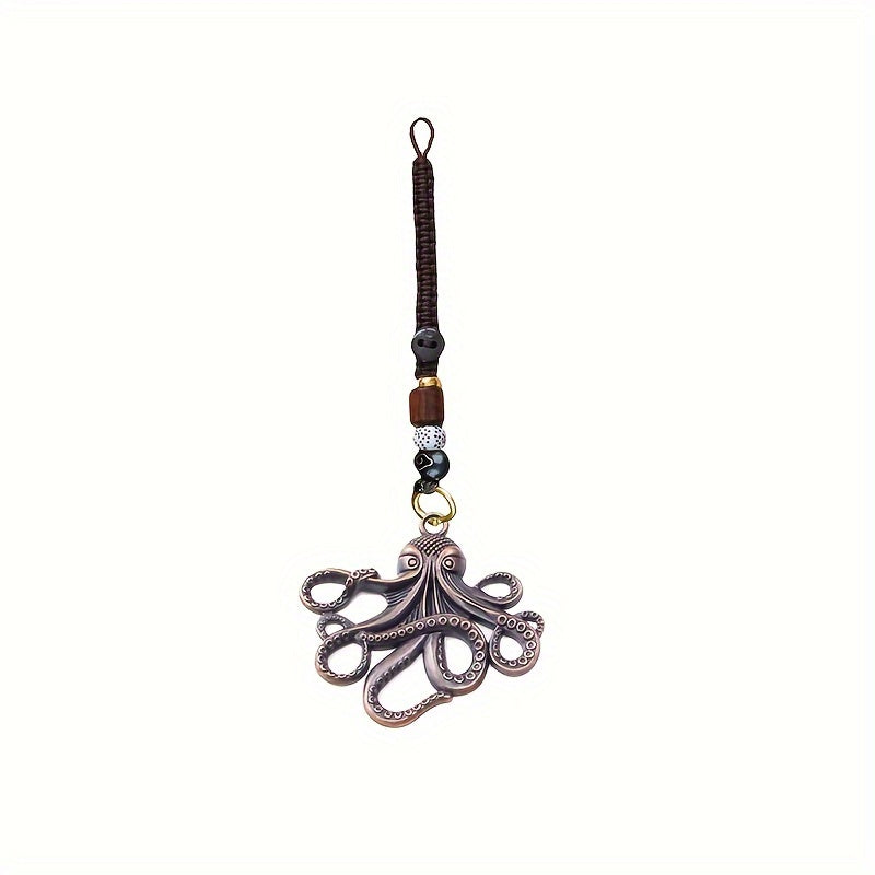 Vintage Alloy Octopus Keychain Pendant Gift For Men Women