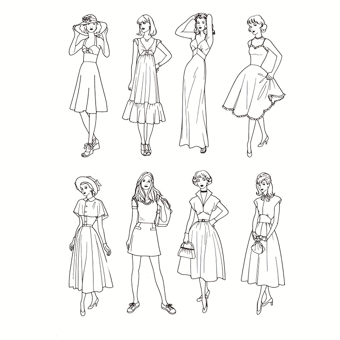 Arbuya Women Mother Vintage Dress Silicone Rubber Stamp for Scrapbooking DIY