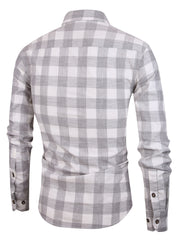 Men's Casual Slim Fit Checkered Shirt