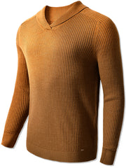 Retro Men's Shawl Collar Knitted Pullover Sweater