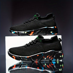 Women's Camo Knit Sneakers Low Top Lace Up Casual Shoes